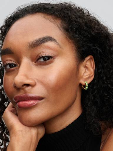 Green Hoop Earrings - Image 3