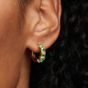 Green Hoop Earrings