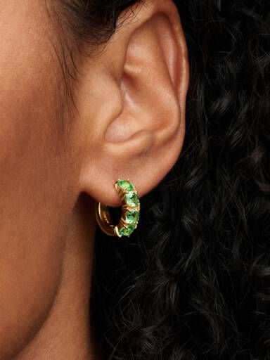 Green Hoop Earrings