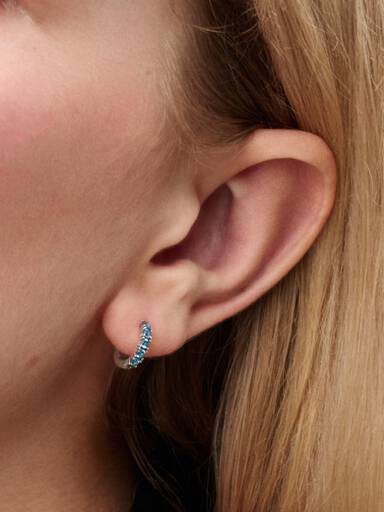 Light Blue Huggie Earrings