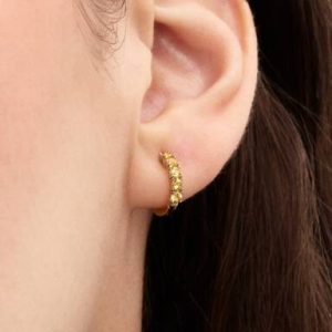 Yellow Huggie Earrings