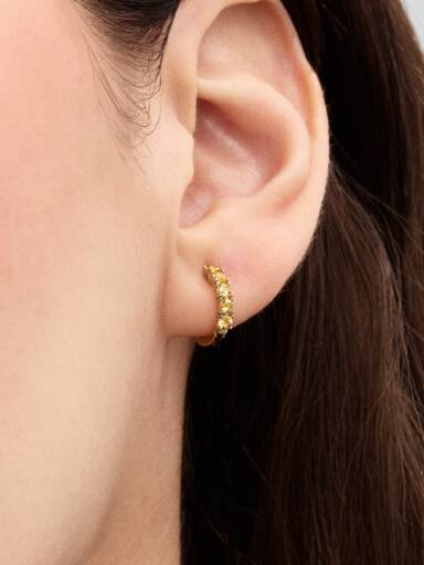 Yellow Huggie Earrings
