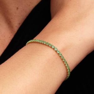 Sparkling Green Tennis Bracelet