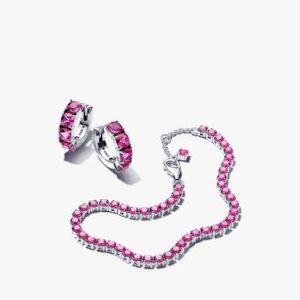 Sparkling Pink Tennis Jewelry Set