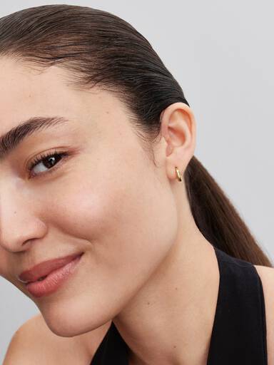 Round Huggie Hoop Earrings - Image 3