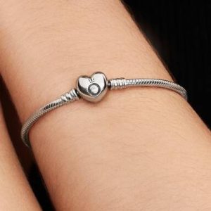 Moments Heart & Snake Chain Bracelet