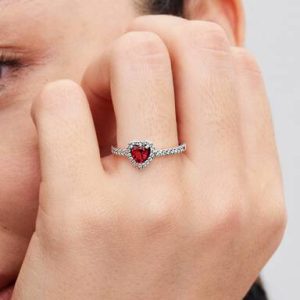 Elevated Red Heart Ring