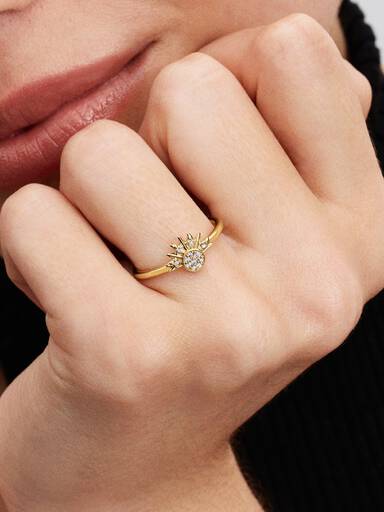 Celestial Sparkling Sun Ring