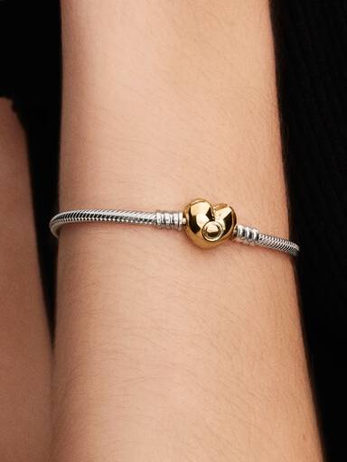 Heart Clasp Snake Chain Bracelet