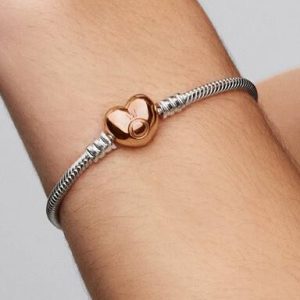 Moments Heart & Snake Chain Bracelet