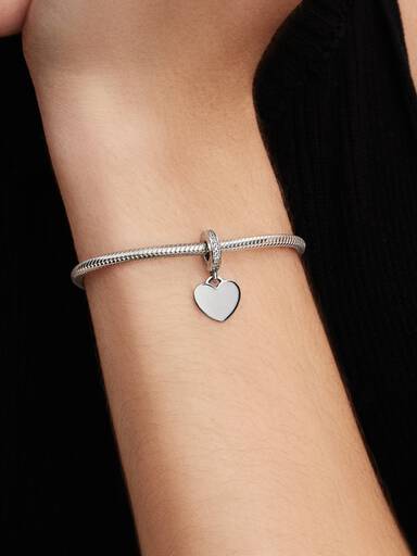 Engravable Heart Tag Dangle Charm