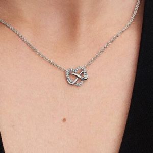 Sparkling Infinity Heart Collier Necklace