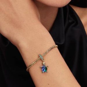 Sea Turtle Murano Glass Dangle Charm