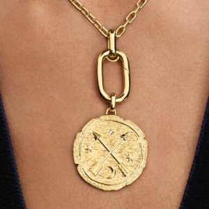 Crossing Arrows Oversized Medallion Charm