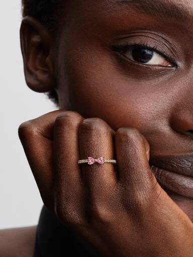 Sparkling Pink Bow Ring