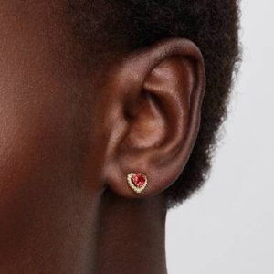 Elevated Heart Stud Earrings