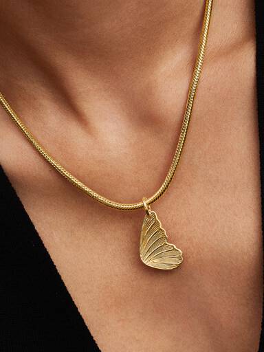 Engravable Butterfly Wing Tag Pendant