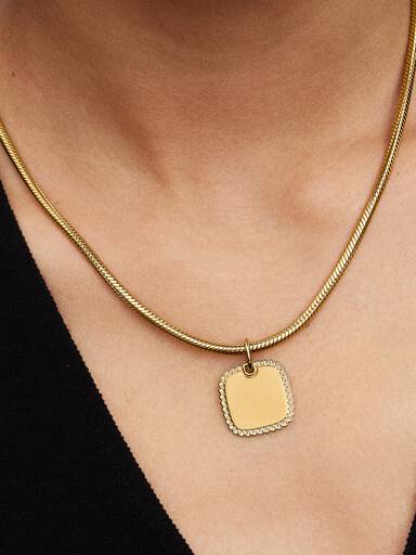 Engravable Square Tag Pendant