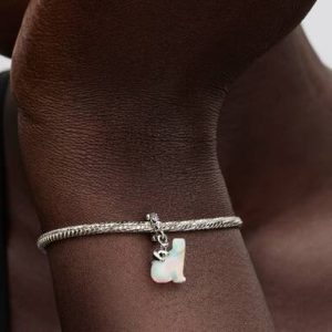 Polar Bear Mother & Cub Dangle Charm