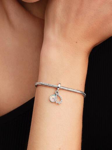 Opalescent Infinity Double Dangle Charm