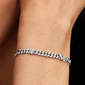 Heart Cuban Chain Bracelet