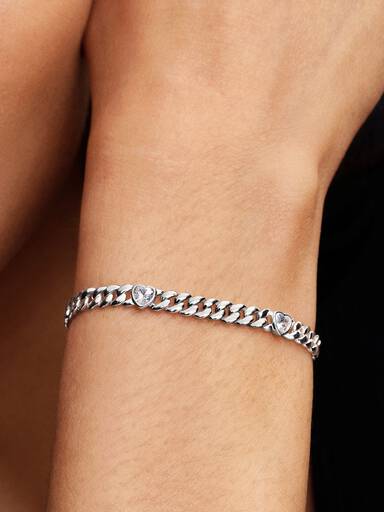 Heart Cuban Chain Bracelet