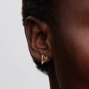 Organically Shaped Heart Stud Earrings