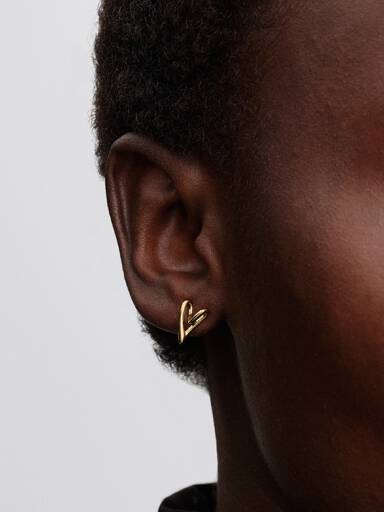 Organically Shaped Heart Stud Earrings