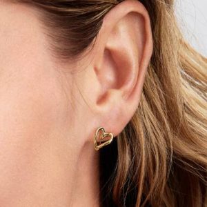 Organically Shaped Heart Small Hoop Earrings