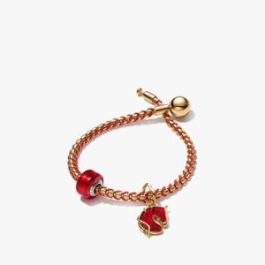 Red Murano Glass & Fire Horse Bracelet Set