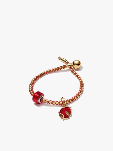 Red Murano Glass & Fire Horse Bracelet Set