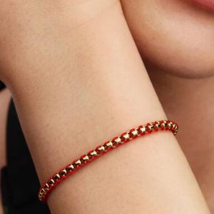 Red Cord Snake Chain Bracelet
