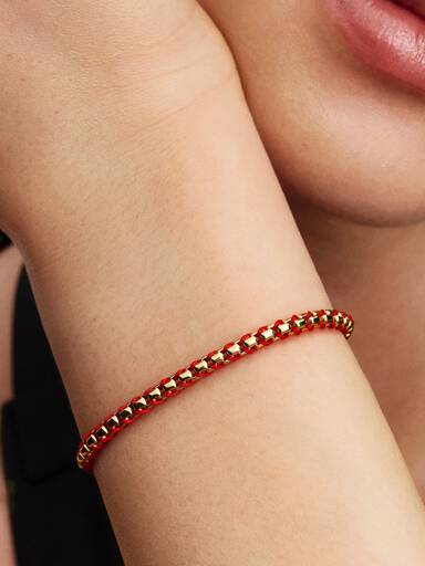Red Cord Snake Chain Bracelet