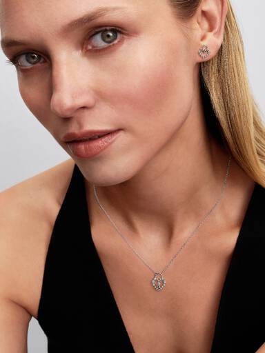 Sparkling Heart Padlock Pendant Necklace - Image 5