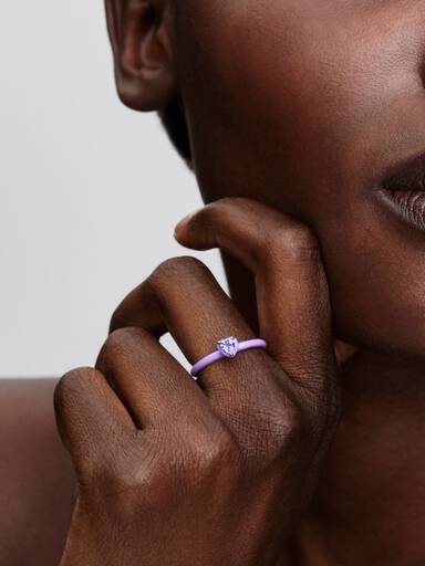 Purple Chakra Heart Ring