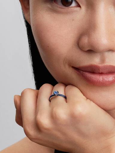 Blue Chakra Heart Ring