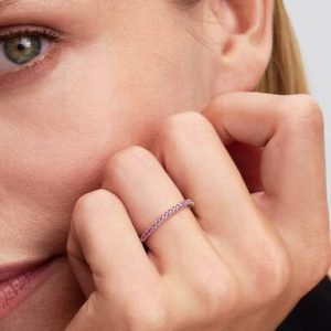 Sparkling Pink Band Ring