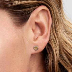 Heart Halo Stud Earrings