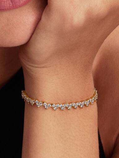 Triple Stone Heart Bracelet