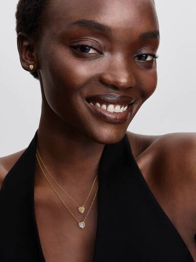 Engravable Heart Halo Collier Necklace - Image 4