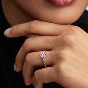 Pink Sparkling Crown Ring