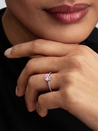Pink Sparkling Crown Ring