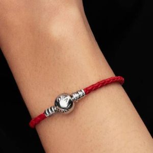 Red Braided Leather Bracelet