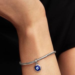 Engravable Evil Eye Murano Glass Mini Dangle Charm