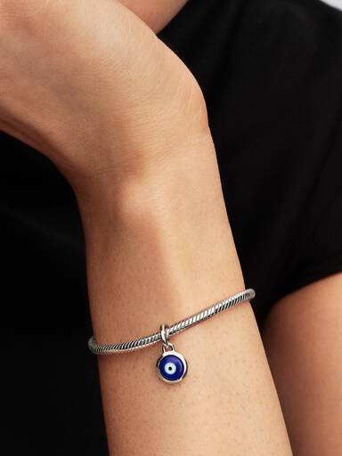 Engravable Evil Eye Murano Glass Mini Dangle Charm