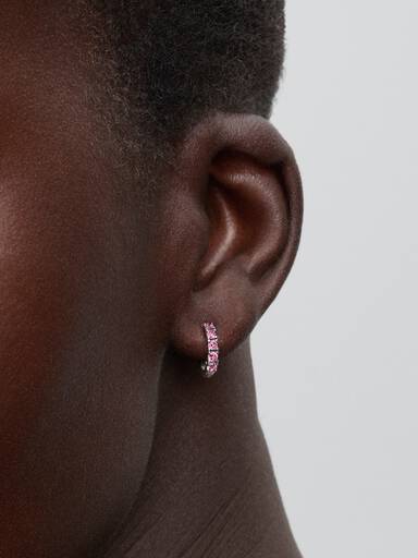 Pink Huggie Earrings