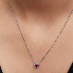 Elevated Red Heart Collier Necklace