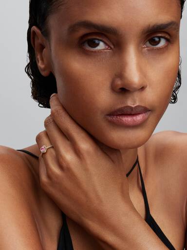 Elevated Pink Heart Ring - Image 3