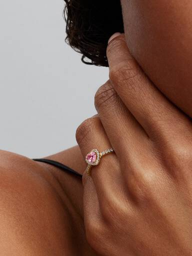 Elevated Pink Heart Ring