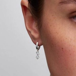Pandora Talisman Sterling Silver Lab-Grown Diamond Evil Eye & Hamsa Hand Dangle Earrings